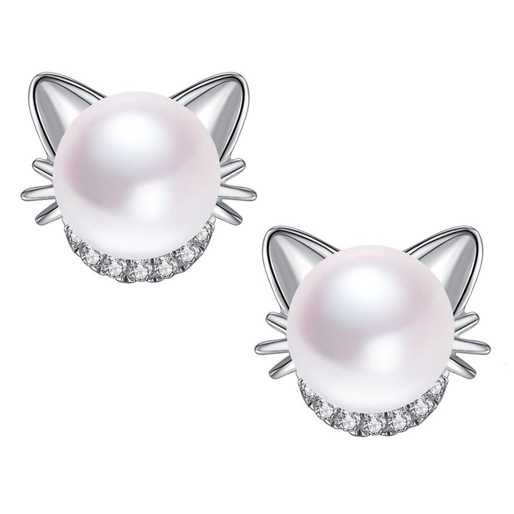 ❤️4 for $20 Sale❤️ NEW Cat Pearl Stud Earrings